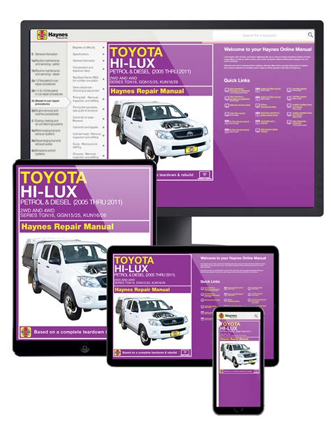 Toyota Hilux 2005 2015 Haynes Repair Manuals And Guides