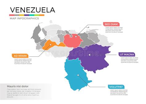 Venezuela Map Infographics Vector Template With Regions And Pointer