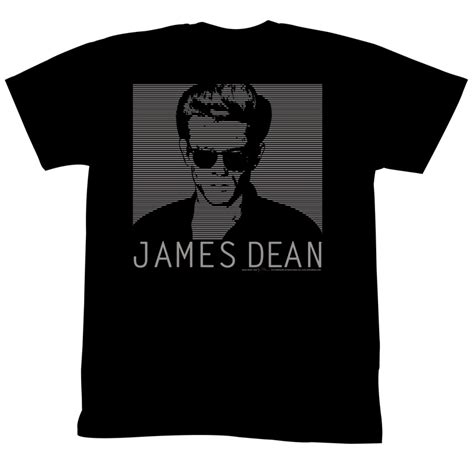 James Dean T Shirt Actor Striped Up Dean Adult Black Tee Shirt James