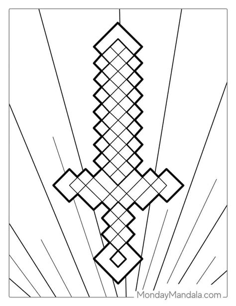 Minecraft Diamond Sword Coloring Pages