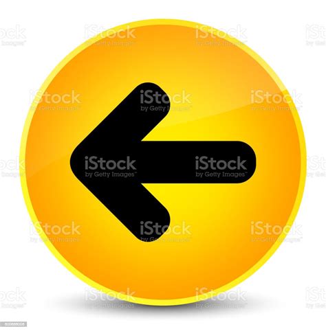 Back Arrow Icon Elegant Yellow Round Button Stock Illustration