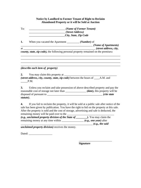 Abandoned Property Form Fill Out And Sign Printable Pdf Template