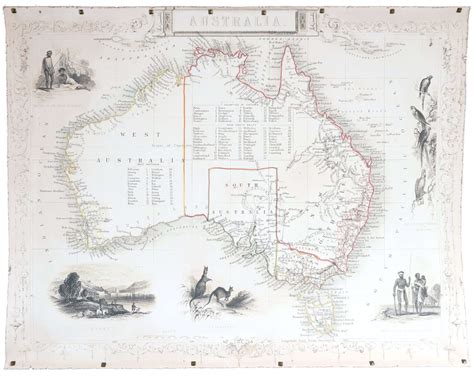 Historical Map Of Australia Large Scale Canvas Wall Maps