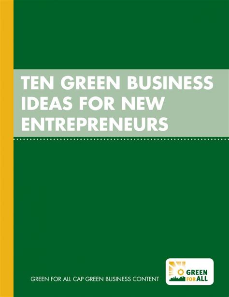 Pdf Ten Green Business Ideas For New Entrepreneurs Dokumentips