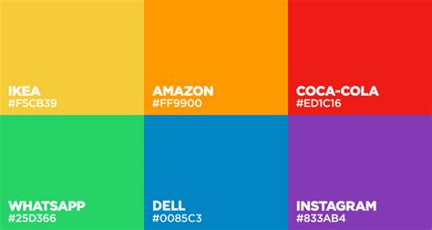 Colors Used By Famous Brands With Their Codes