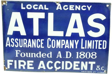 Auction 27 Preview 675 Atlas Assurance Company Fire Accident Enamel