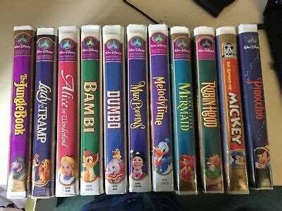Lot 11 Walt Disney 9 Masterpiece Collection 2 VHS VCR Video Tape Used