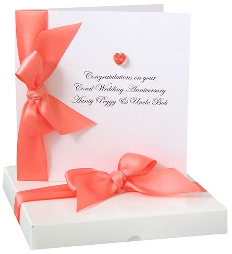 List of wedding anniversary stones to print out. Bedazzled Personalised Coral Wedding Anniversary Card By ...