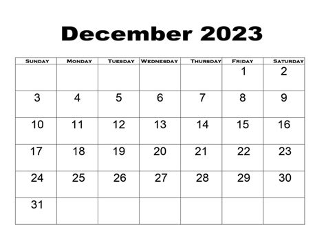 December 2023 Calendar Printable Pdf With Holidays Templates