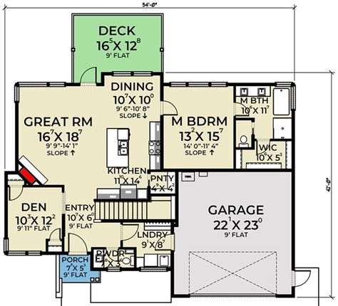 Plan 280059jwd Modern Ranch Home Plan For A Rear Sloping