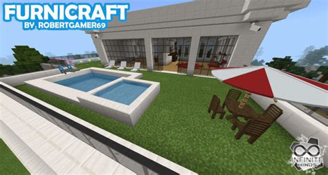 Some of them has functionality, for example you can sit on sofa or chair. FURNICRAFT Minecraft PE Addon / Mod