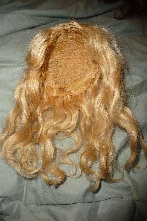 Great Long Blond Antique Mohair Doll Wig In Small Size From Antiquedolls On Ruby Lane