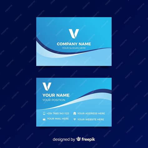 Free Vector Abstract Wave Business Card Template