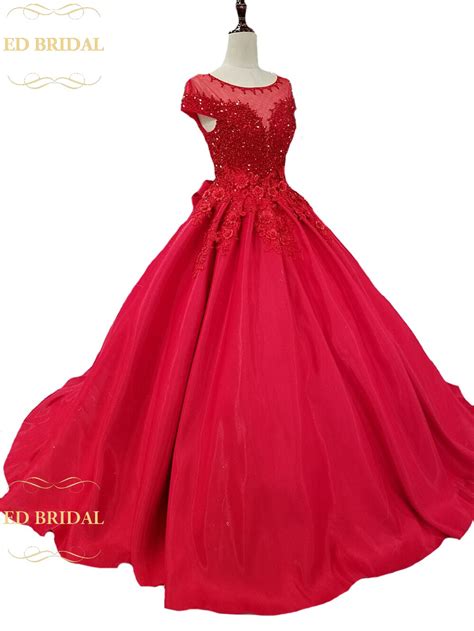 2018 High End Red Prom Dress The Bride Married Banquet Luxury Beading