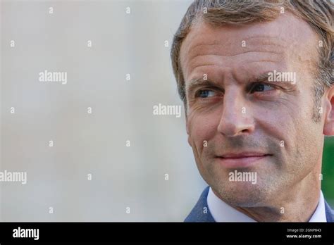 French President Emmanuel Macron At The Elysee Palace In Paris France