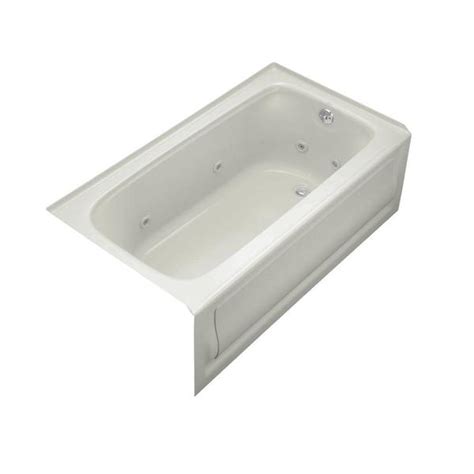 This acrylic tub measures 72 inches, giving you plenty of room to stretch out and soak up the relaxing whirlpool effect of this jetted bathtub. Kohler 'Bancroft' 5-foot Ice Grey Integral Apron Whirlpool ...
