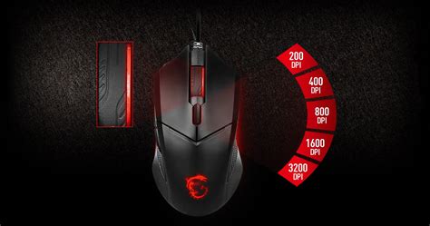 Mouse Óptico Msi Clutch Gm08 6 Botones 4200 Dpi Red Led
