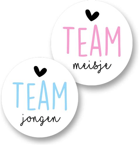 Gender Reveal Stickers Team Jongen Team Meisje