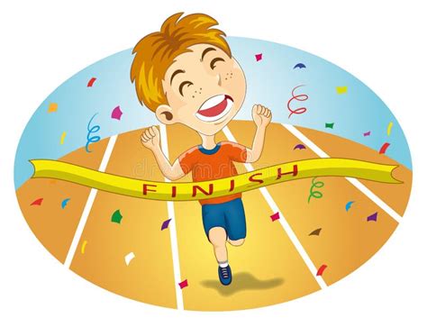 Boy At The Finish Stock Vector Illustration Of Athletic 34438680