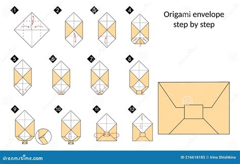How To Make A Origami Envelope Step By Step Stock Vector Illustration
