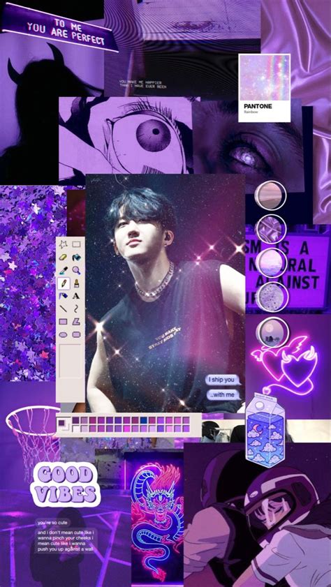 Changbin Aesthetic Purple Wallpaper In 2020 Purple