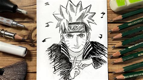 Simple Pencil Tutorial How To Draw Naruto Uzumaki For Beginners Youtube