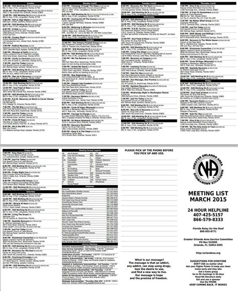 Meeting List Generator Narcotics Anonymous