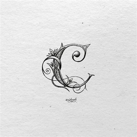 Letter C Calligraphy Design