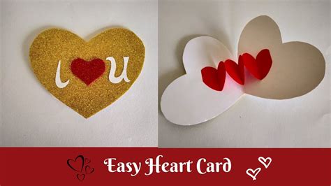 Quick And Easy Heart Shaped Pop Up Card Handmade Valentines Day Card
