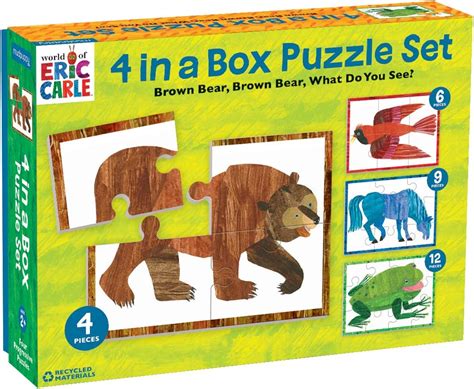 Mudpuppy World Of Eric Carle Brown Bear 4 In A Box Puzzles Ages 2 5