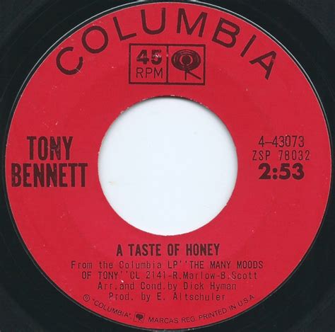 Tony Bennett A Taste Of Honey Its A Sin To Tell A Lie 1964 Vinyl