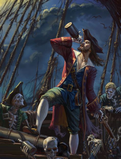 Artstation The Captain And His Immortal Crew Nikita Volobuev Pirate Art Pirates Pirate