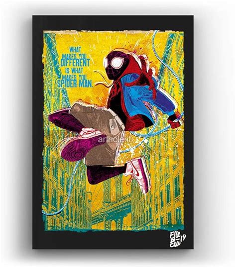 Miles Morales Spider Man Pop Art Original Framed Fine Art Painting