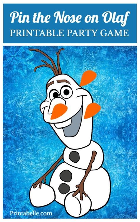 Pin The Carrot Nose On Olaf Printable Party Game In 2022 Frozen