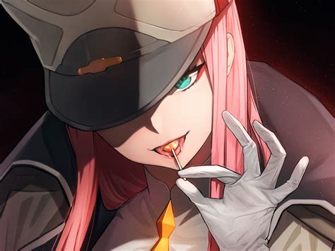 Candy Close Cropped Darling In The Franxx Fpanda Gloves Green Eyes Hat
