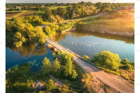 Aerial View Of Beautiful Countryside By Den Belitsky On Creativemarket