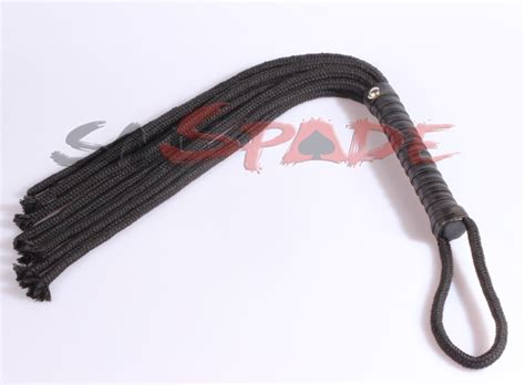 Buy 50cm Cotton Rope Black Flogger Spanking Whip