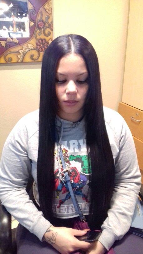 Sew In Middle Part With Leave Out Instagramkarismab Middle Part