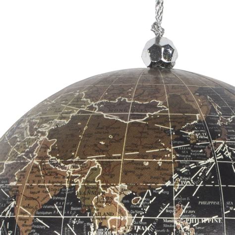 Black World Globe Hanging Decoration 10cm
