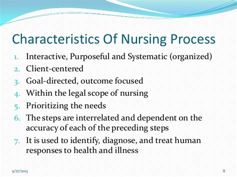 Even though a nurse might not be wearing scrubs or working in a hospital at that moment, a nurse is always a nurse. Nursing process