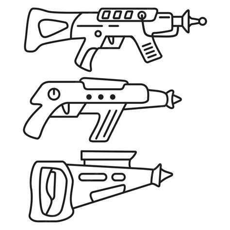Premium Vector Laser Gun Laser Rifle Set Toy Weapons Cartoon Gun