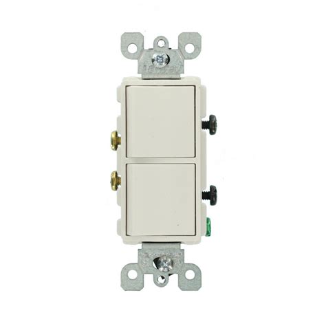 One brass terminal is designated for the incoming hot wire from the power source, and the other is for the outgoing hot wire to the fixture. Leviton Decora 15 Amp Single Pole Dual Switch, White-R62-05634-0WS - The Home Depot