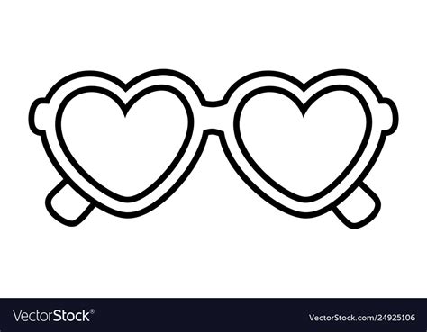 Heart Shape Sunglasses Black And White Royalty Free Vector
