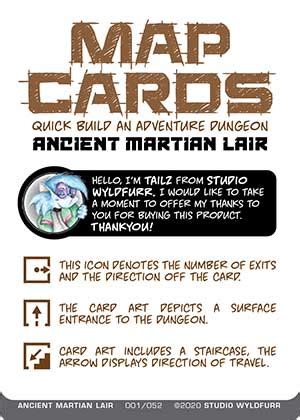 Sorting out sets of cards this task will be much easier for you produce such constructions before they are ready to. Map Cards: Ancient Martian Lair - Studio WyldFurr
