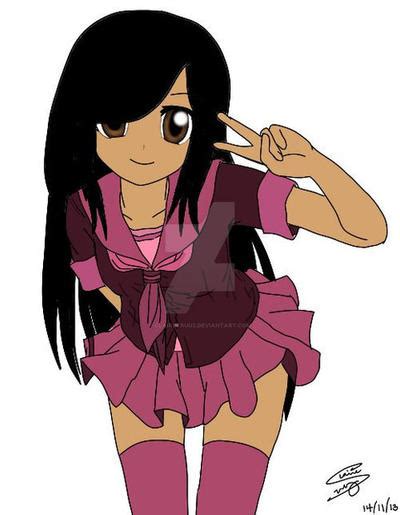 Anime Girl Peace Sign By Clairecruuz On Deviantart