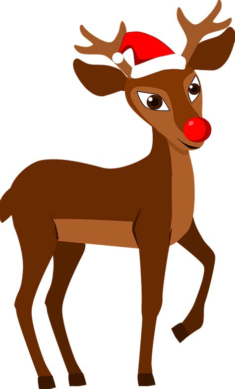 Red Nosed Christmas Reindeer Rudolph Clipart Free Download Transparent