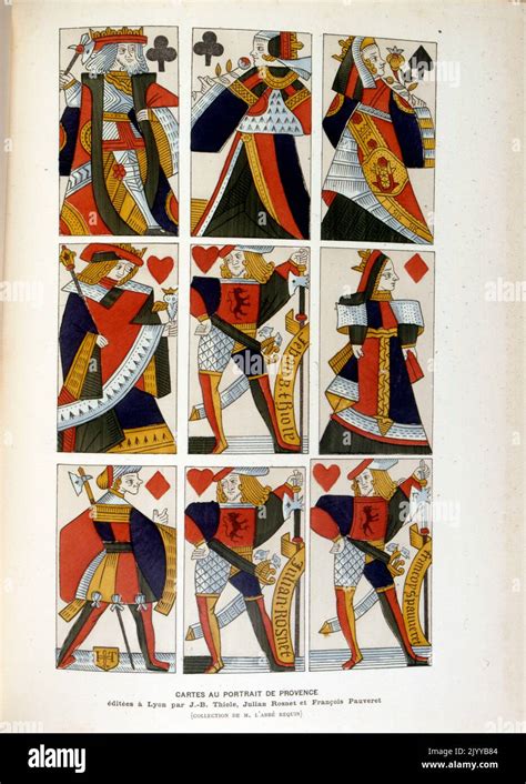 Coloured Illustration Of Playing Cards Depicting Portraits Of Provence