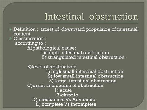 PPT Intestinal Obstruction PowerPoint Presentation ID 317919