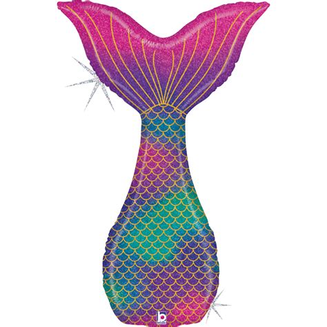 Glitter Holographic Mermaid Tail 46 Foil Balloon