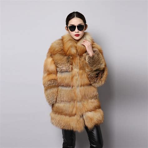 Fur Story 151212b Custom Made Long Silver Fox Fur Jacket Female Luxury